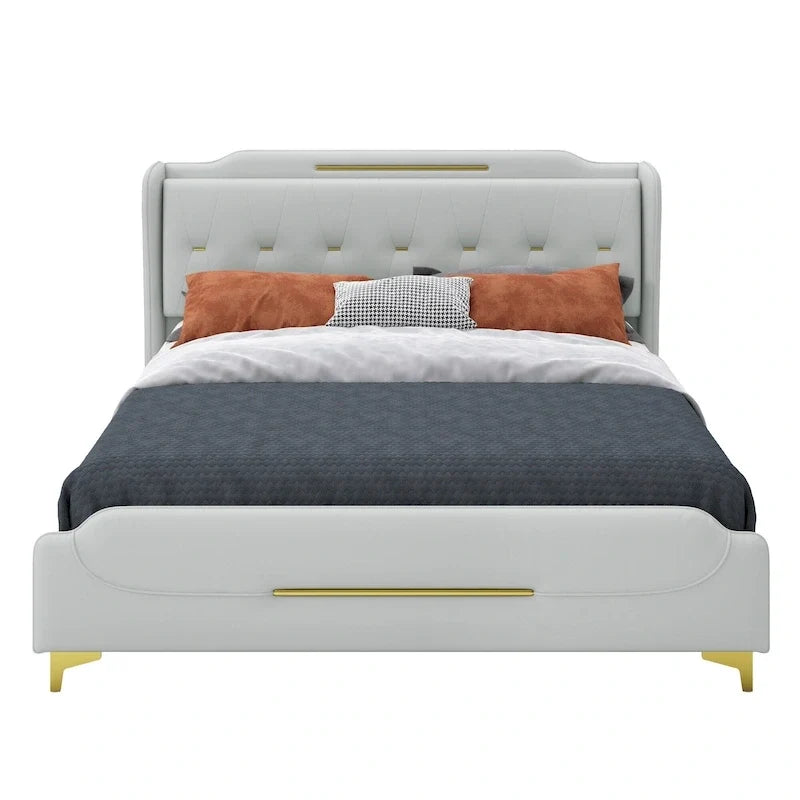 Letto Moderno Imbottito in Ecopelle