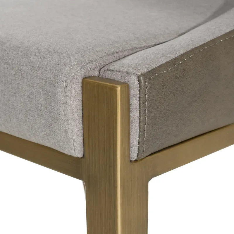 Sgabello da bancone Modrest Fairview moderno grigio e ottone