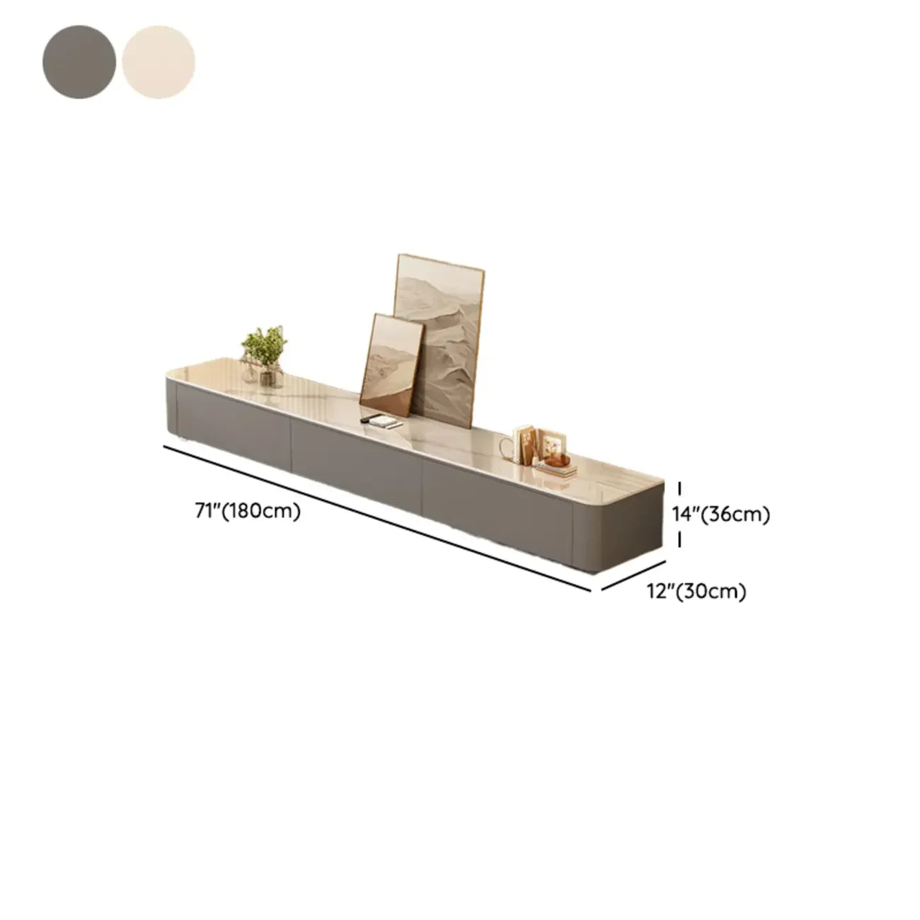 Mobile TV moderno in legno con cassetti e passacavi