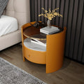 Comodino di Lusso con Piano in Vetro, Cassetto Contenitore e Vano Aperto