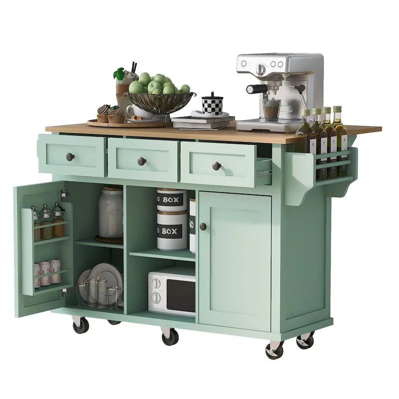 Carrello da Cucina su Ruote Portatile con Contenitore